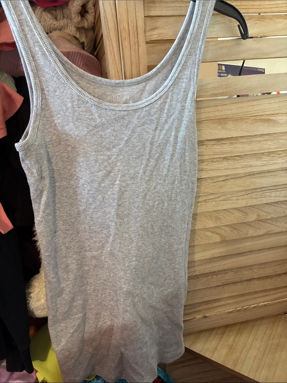 Time and Tru Women's Gray Ribbed Tank Top - Classic Essential Small